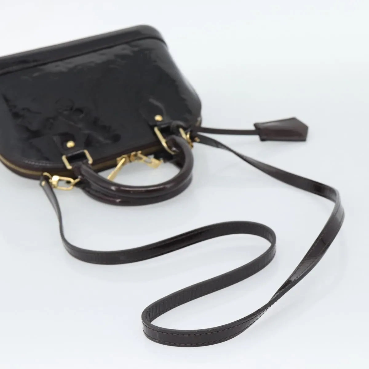 Louis Vuitton Alma Patent Leather, Brown, Patent Leather, Handbag