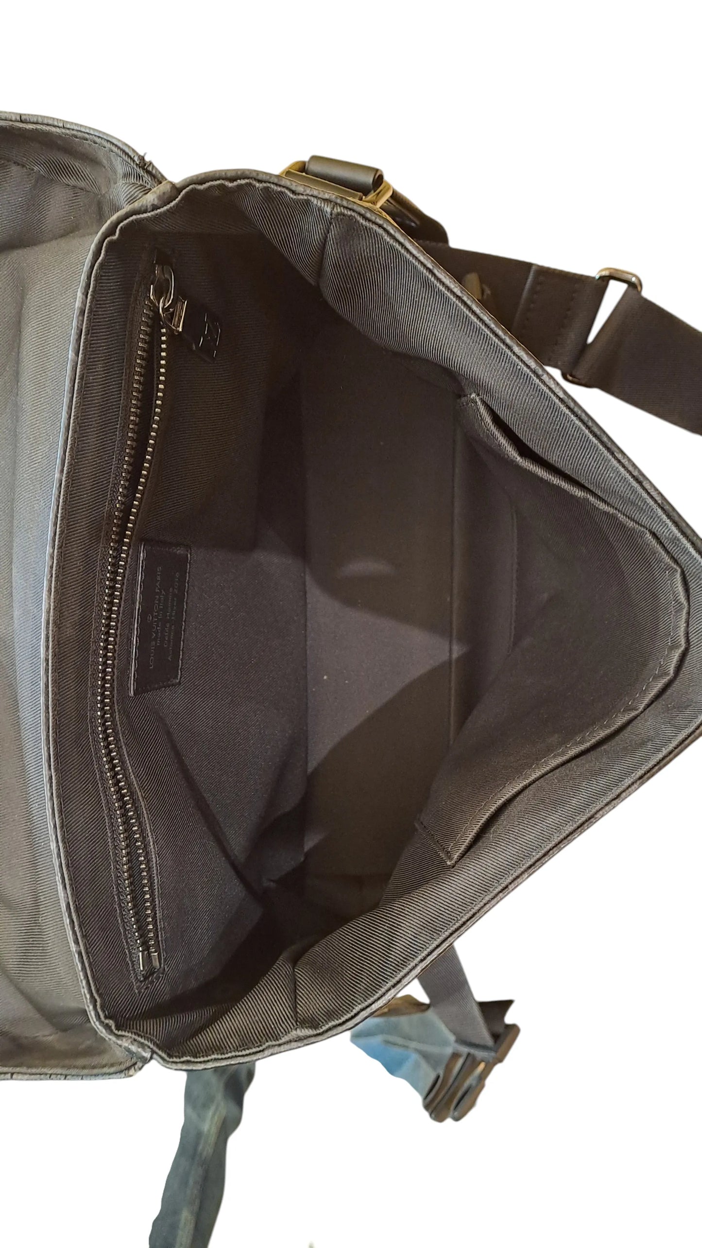 Louis Vuitton Voyager Messenger Monogram Eclipse Canvas, Black, Leather, Handbag