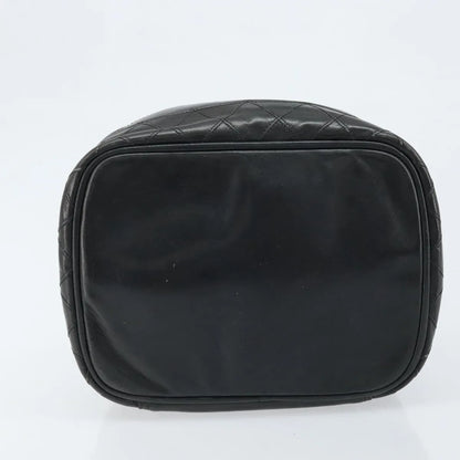 Chanel Vintage Cosmetic Case Lambskin, Black, Leather, Clutch