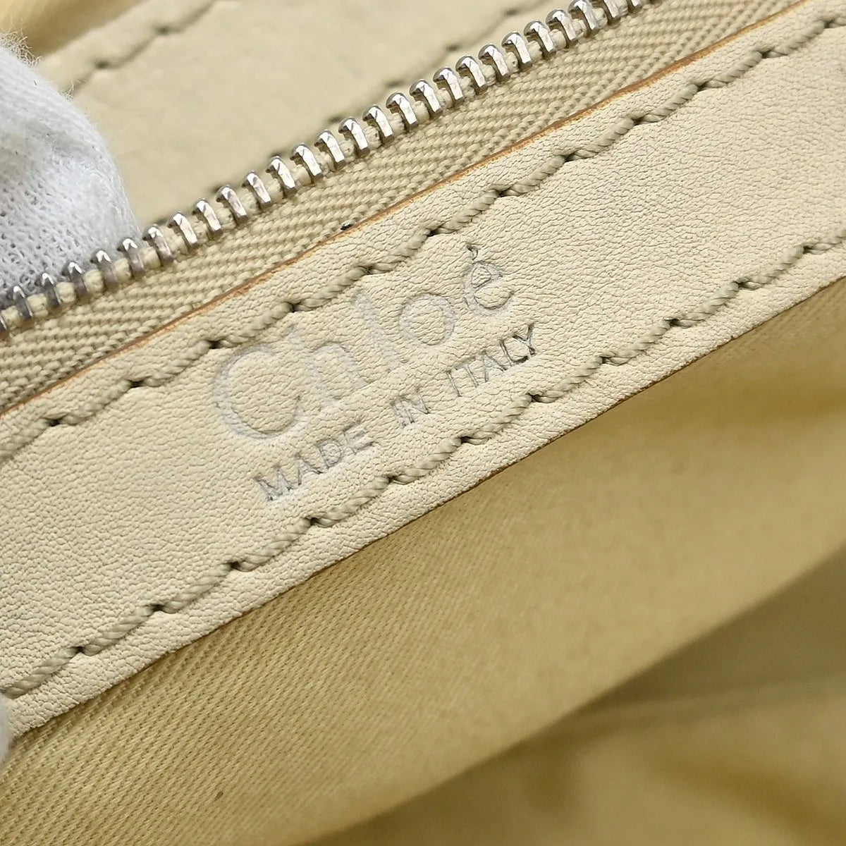 Chloe Paddington Lock Leather, Beige, Leather, Handbag