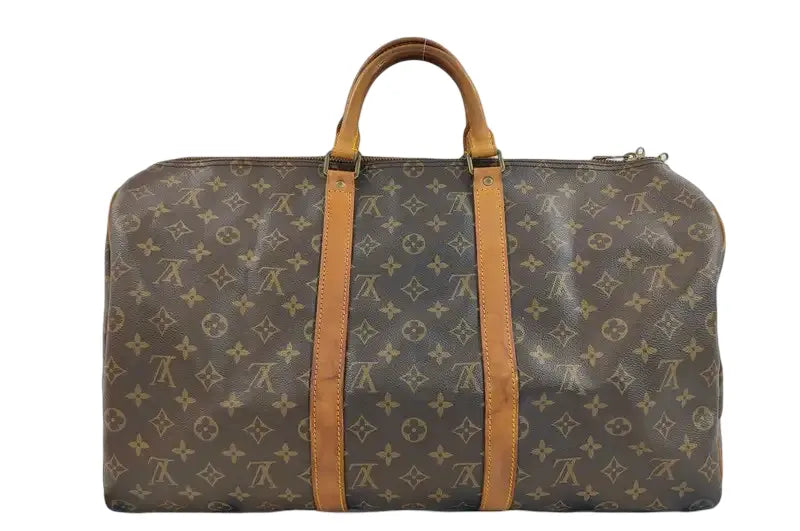 Louis Vuitton Keepall Monogram Canvas, Brown, Canvas, Travel Bag