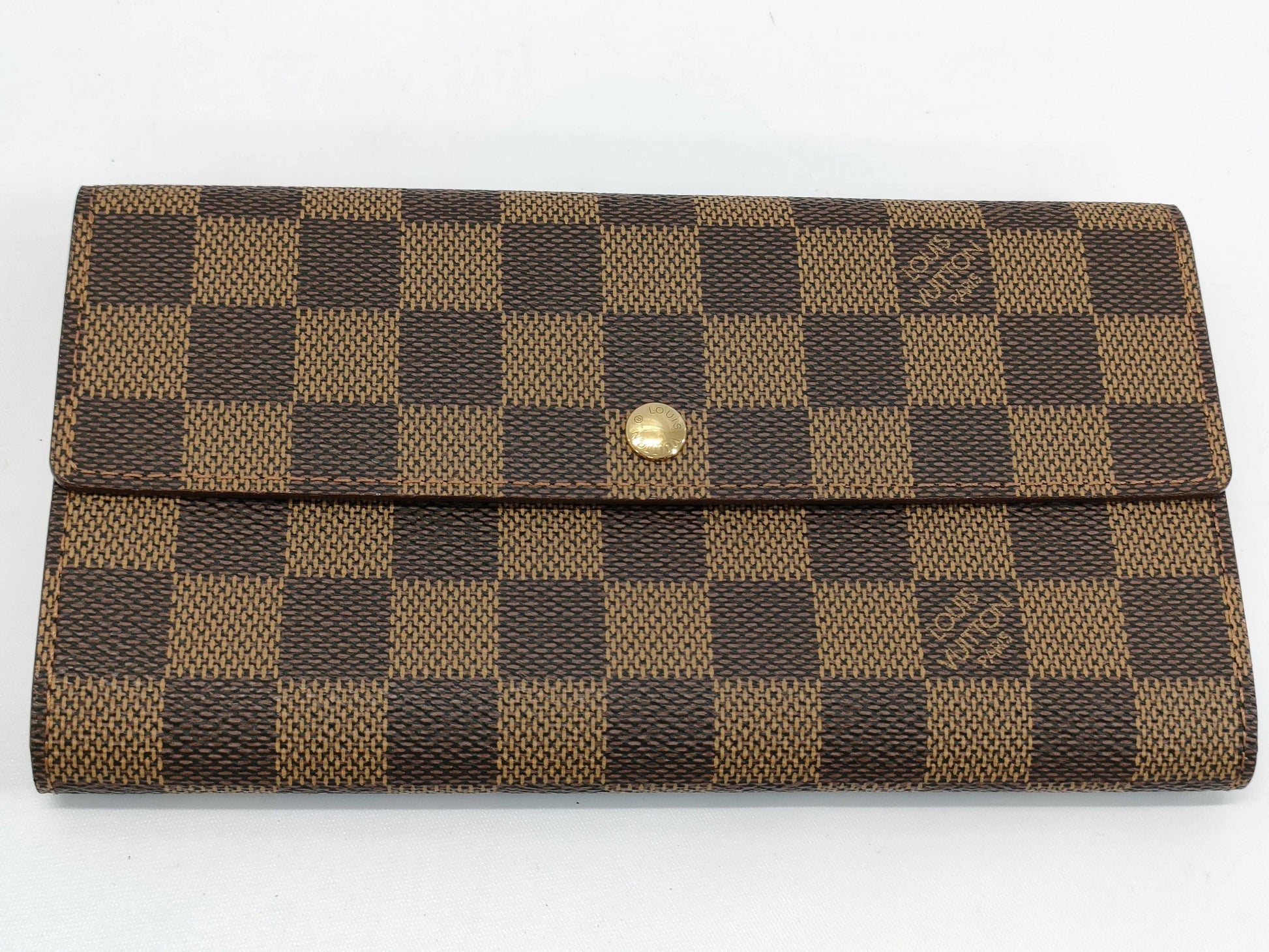 Louis Vuitton Portefeuille Sarah Damier, Brown, Canvas, Wallet