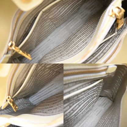 Prada Open Promenade Saffiano Leather, Yellow, Leather, Handbag