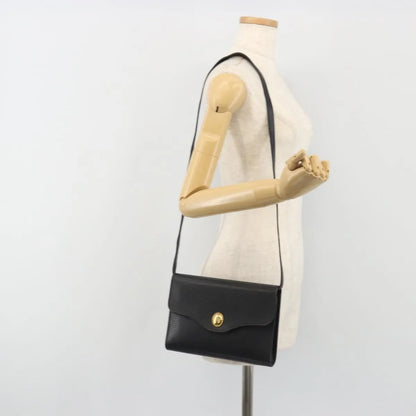 Christian Dior Vintage CD Flap Leather, Black, Leather, Shoulder Bag