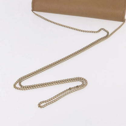 Christian Dior Vintage CD Chain Flap Leather, Camel, Leather, Shoulder Bag