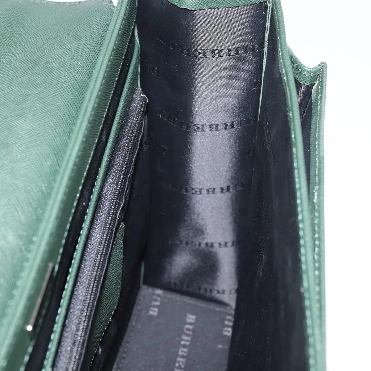 Burberry Briefcase Leather, Green, Leather, Briefcase