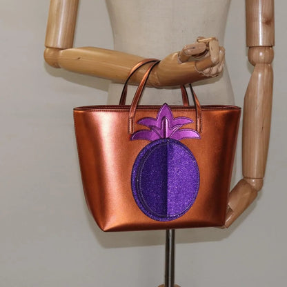 Gucci Children's Rainbow Tote Printed Leather, Copper, Leather, Handbag