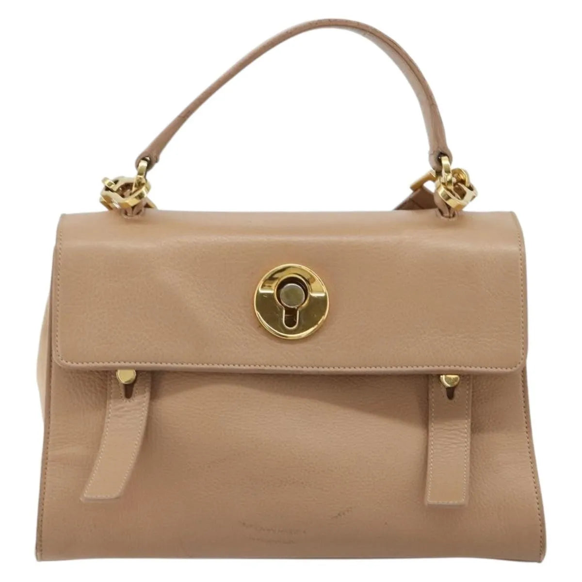 Saint Laurent Muse Two Leather, Beige, Leather, Handbag