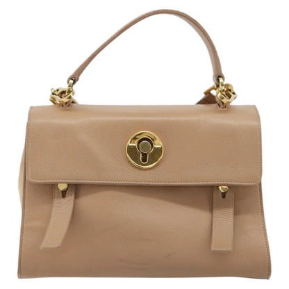 Saint Laurent Muse Two Leather, Beige, Leather, Handbag