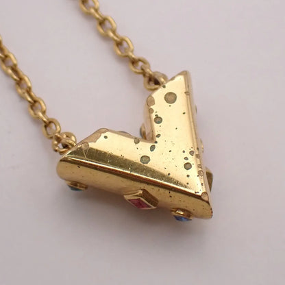 Louis Vuitton Essential V Metal, Gold, Gold Plated, Necklace