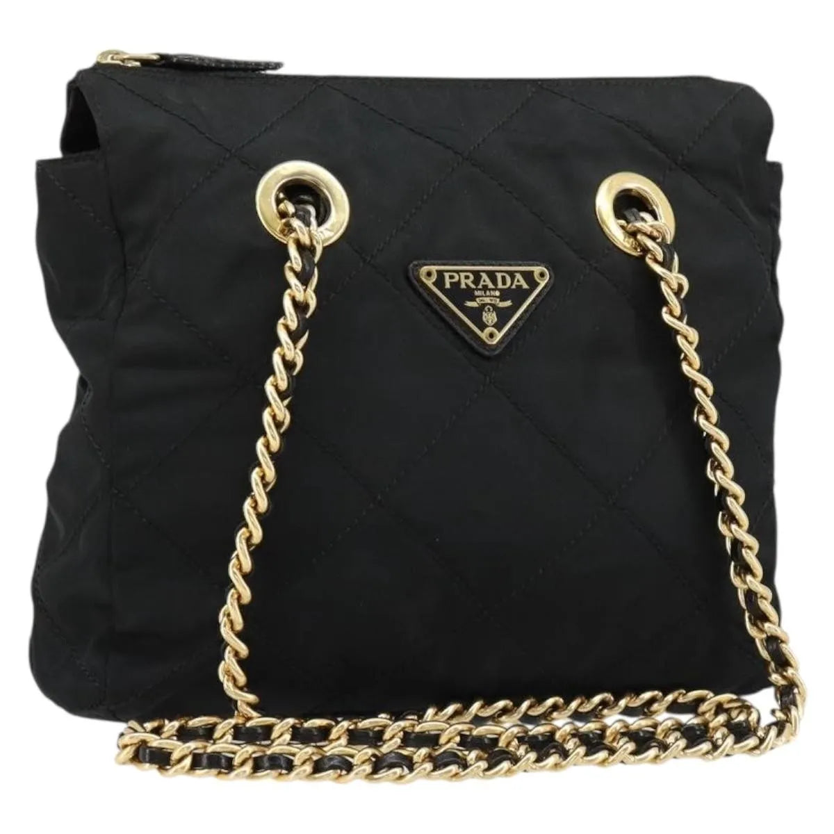 Prada Re-Edition 1995 Chain Quilted Tessuto, Black, Nylon, Shoulder Bag