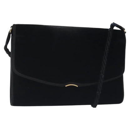 Gucci Vintage Flap Velvet, Black, Velvet, Shoulder Bag