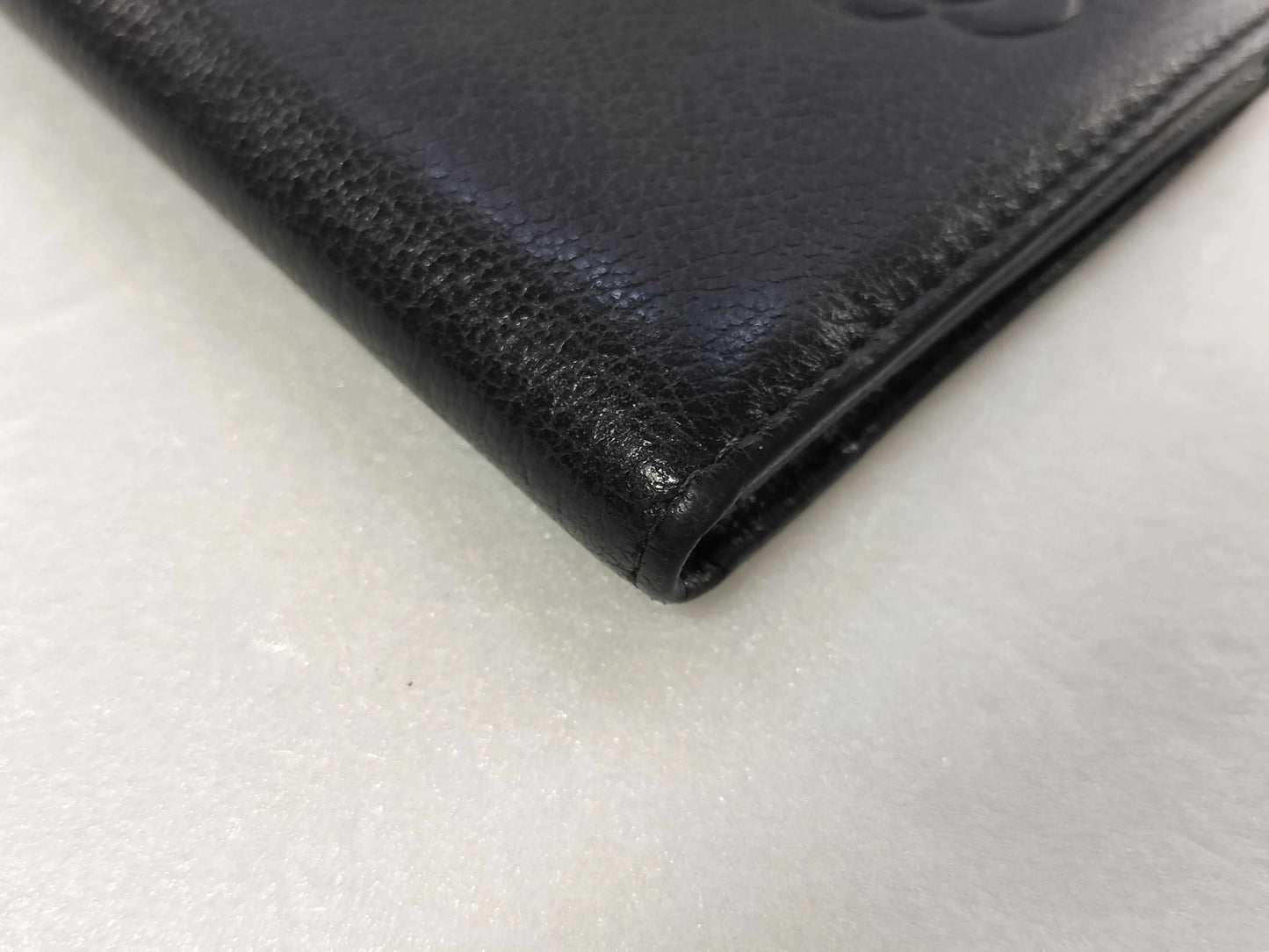 Chanel Camellia Card Case Studded Camellia Lambskin, Black, Calfskin, Card Holder