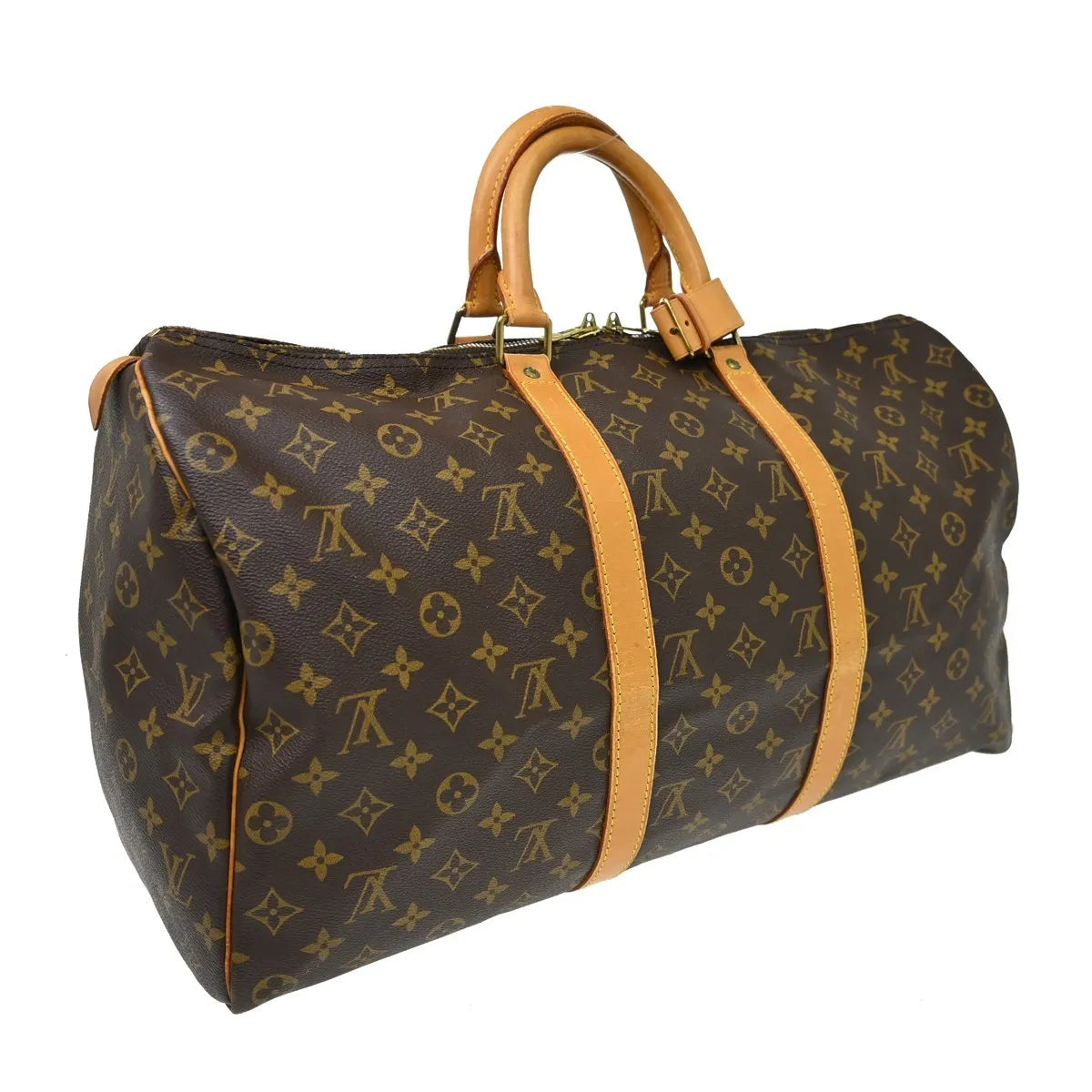Louis Vuitton Keepall Monogram, Brown, Canvas, Travel Bag