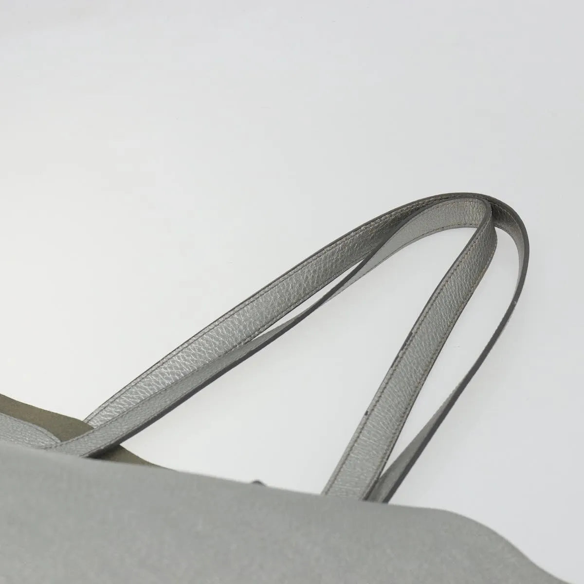 Prada Vintage Tote Leather, Silver, Leather, Tote Bag