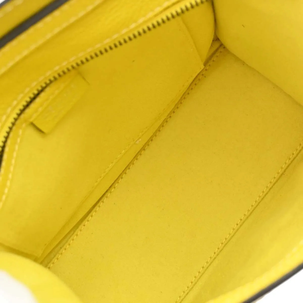 Celine Luggage Grainy Leather, Yellow, Leather, Tote Bag