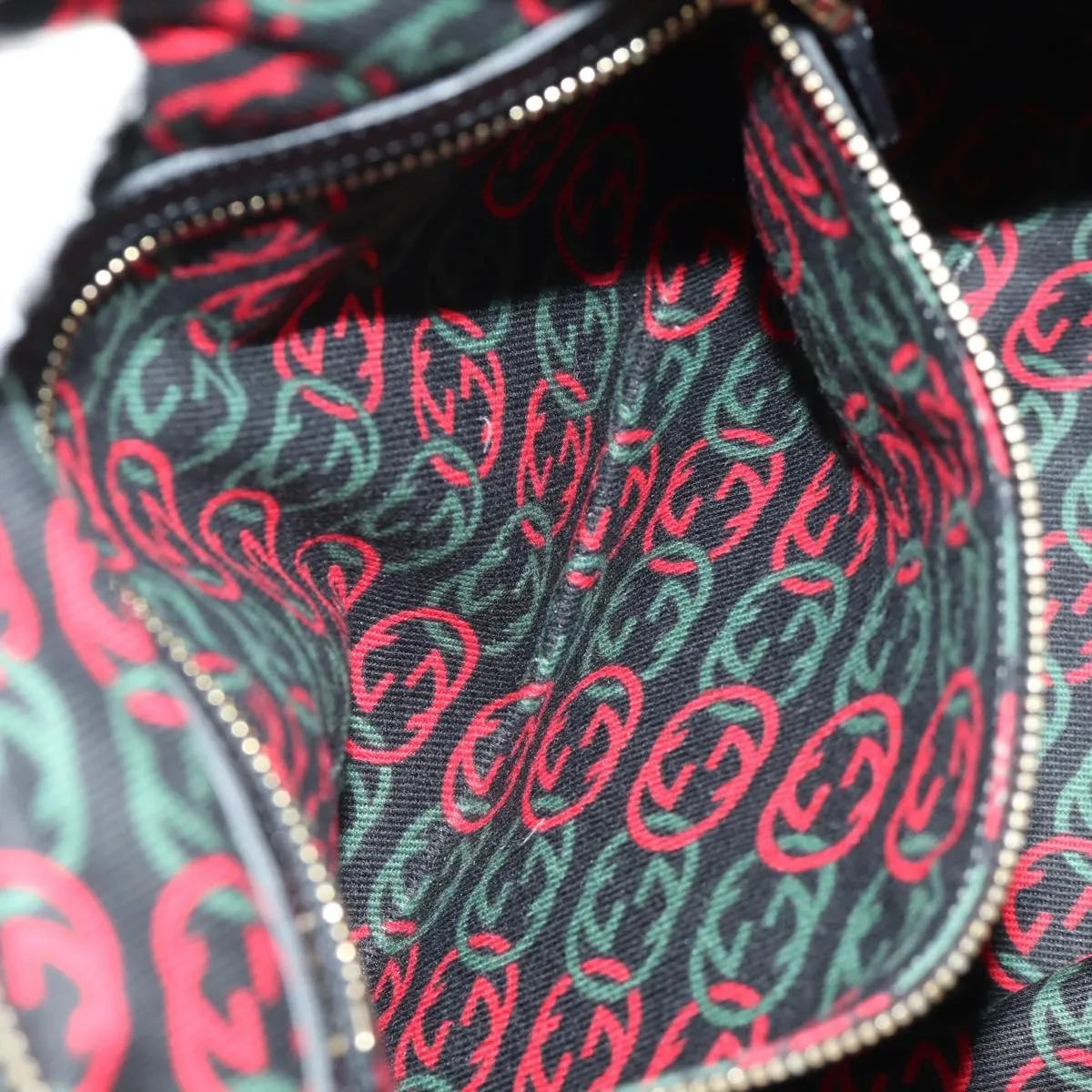 Gucci Britt Boston Duffle Leather, Black, Leather, Handbag
