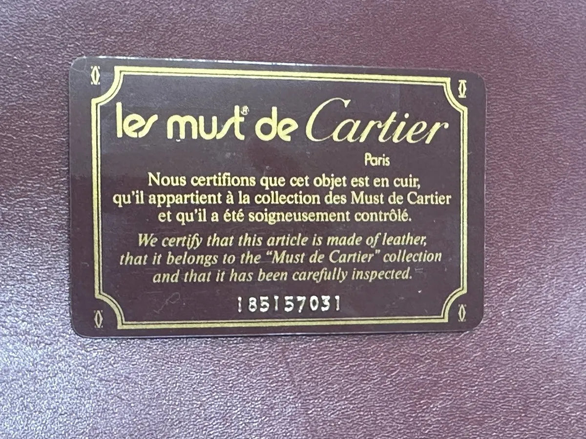 Cartier Must de Cartier Leather, Red, Leather, Shoulder Bag