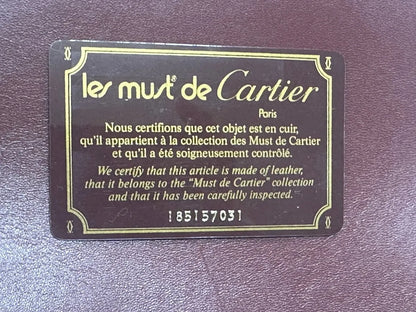 Cartier Must de Cartier Leather, Red, Leather, Shoulder Bag