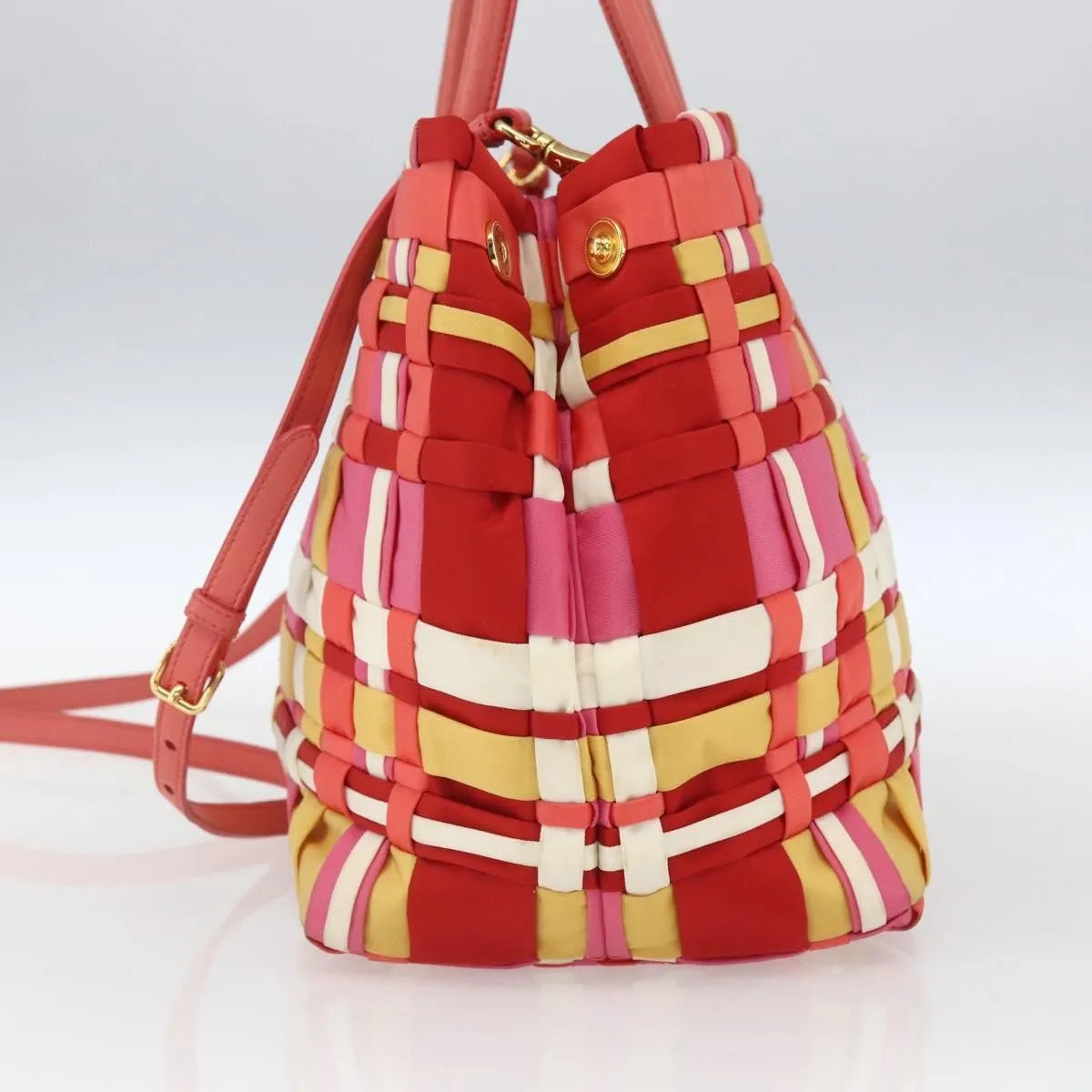 Prada Open Convertible Tote Woven Tessuto, Multicolour, Nylon, Tote Bag
