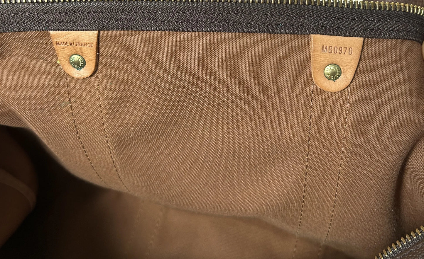 Louis Vuitton Keepall Monogram Canvas, Brown, Canvas, Travel Bag