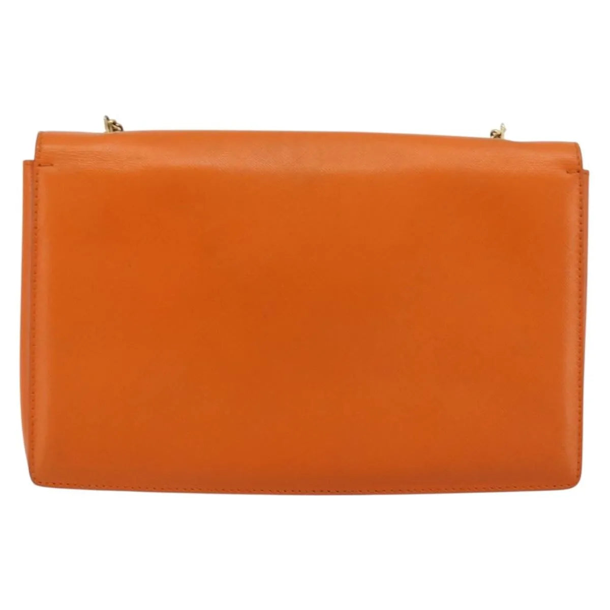 Salvatore Ferragamo Vara Bow Chain Clutch Leather, Orange, Leather, Shoulder Bag