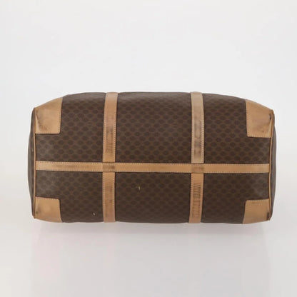 Celine Vintage Duffle Macadam Coated Canvas, Brown, Canvas, Travel Bag