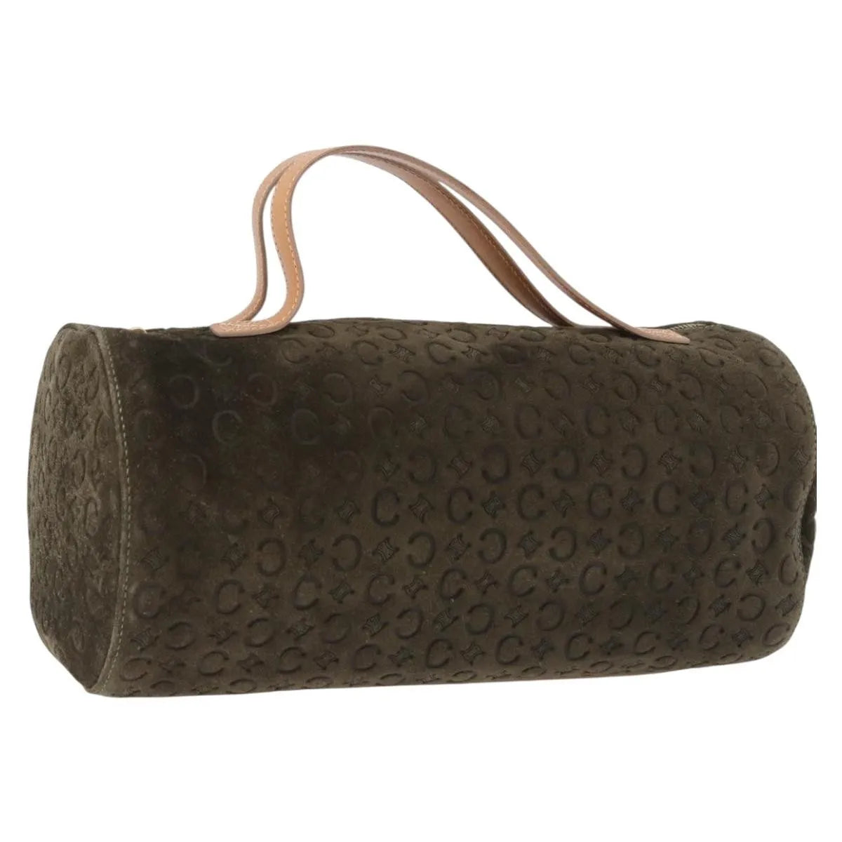 Celine C Macadam Suede and Leather, Green, Suede, Handbag