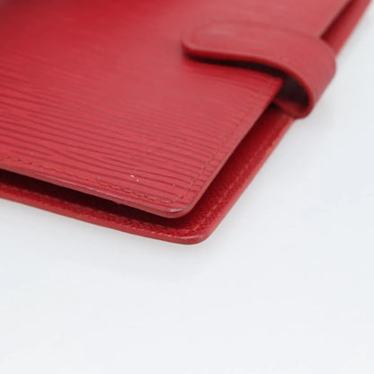 Louis Vuitton Agenda Cover Damier, Red, Leather, Clutch