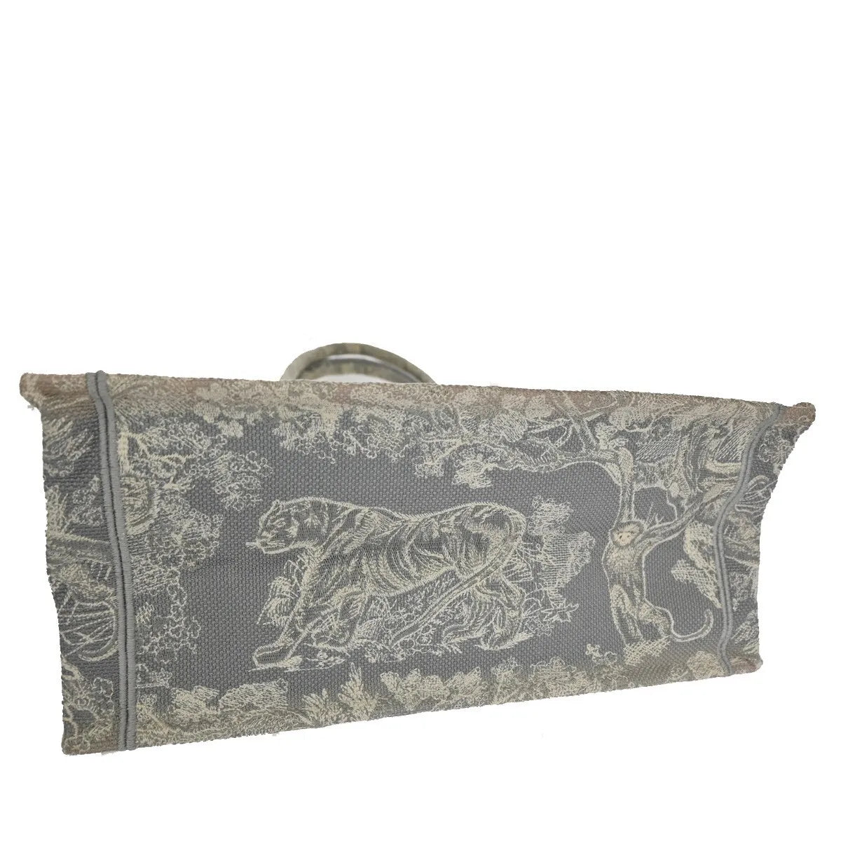 Christian Dior Book Tote Embroidered Canvas, Gray, Canvas, Tote bag