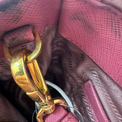 Prada Double Zip Lux Tote Saffiano Leather, Pink, Leather, Handbag