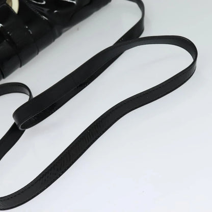 Bvlgari Chandra Flap Enamel, Black, Patent Leather, Shoulder Bag