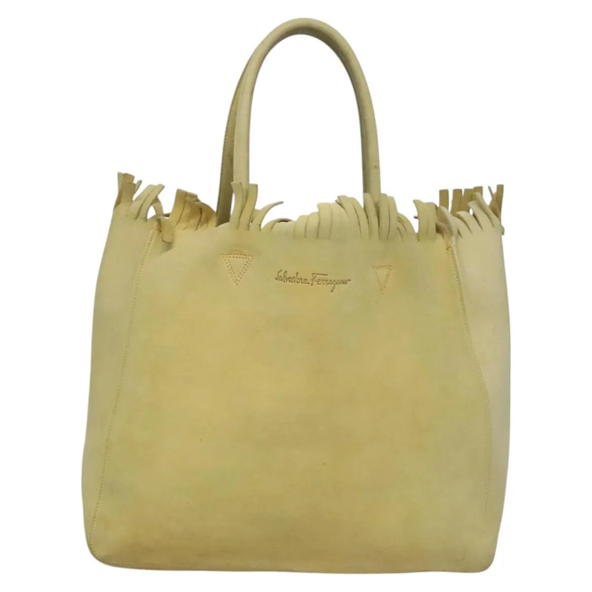 Salvatore Ferragamo Vintage Suede, Yellow, Suede, Shoulder Bag