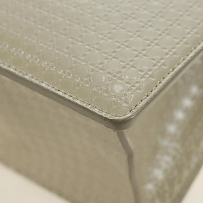 Christian Dior 30 Montaigne Chain Flap Micro Cannage Metallic Calfskin, Beige, Patent Leather, Shoulder Bag