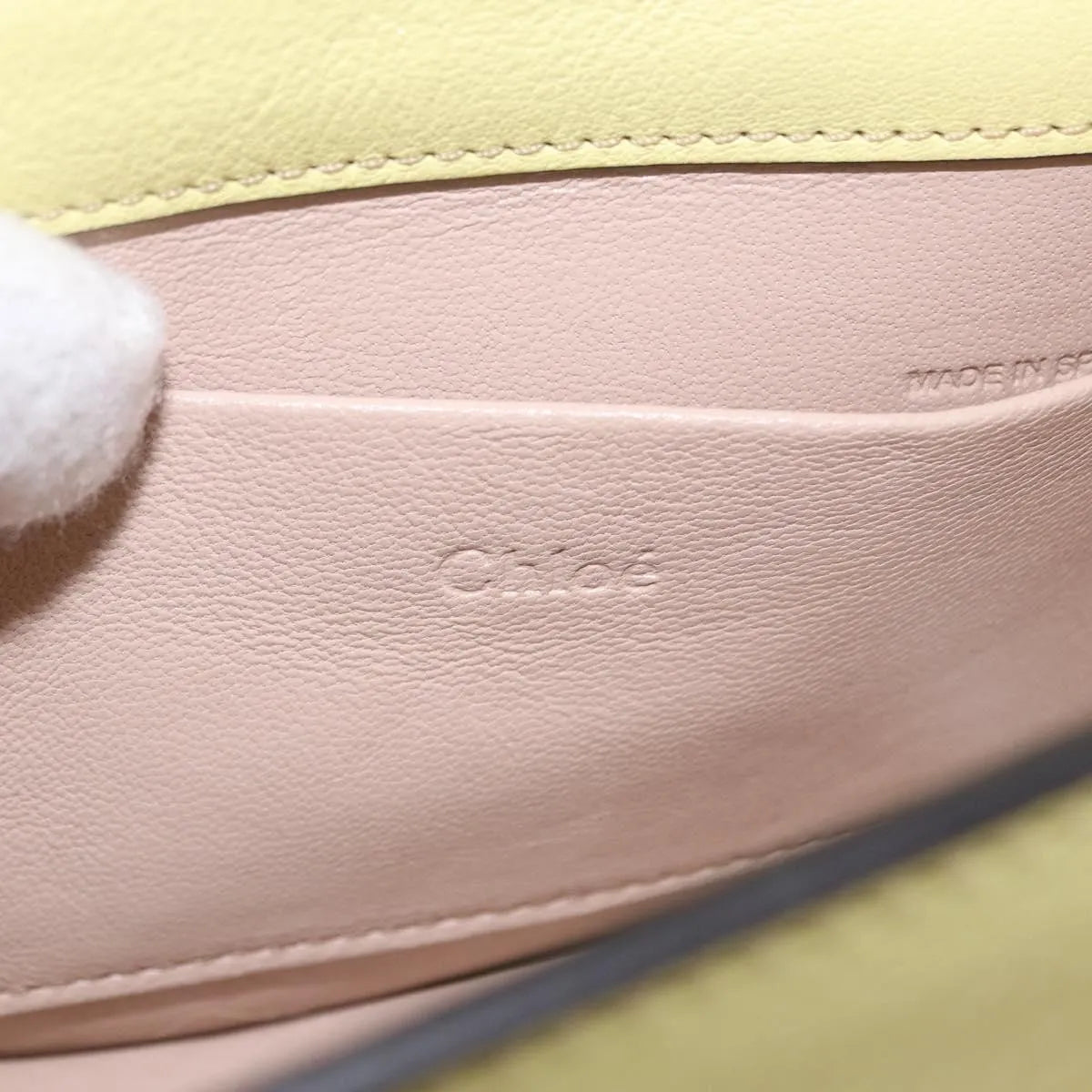 Chloe Nile Leather, Yellow, Leather, Handbag