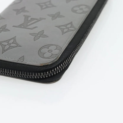 Louis Vuitton Zippy Wallet Vertical Monogram Shadow Leather, Gray, Canvas, Wallet