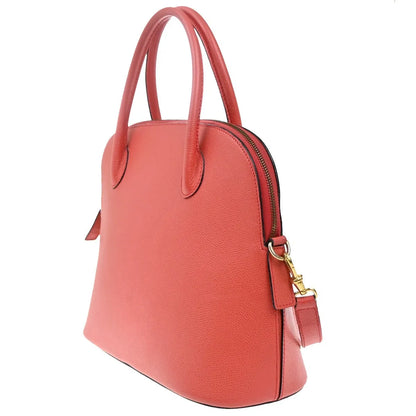 Celine Vintage Convertible Bowler Leather, Red, Leather, Handbag