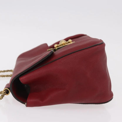 Chloe Elsie Crossbody Flap Leather, Red, Leather, Handbag