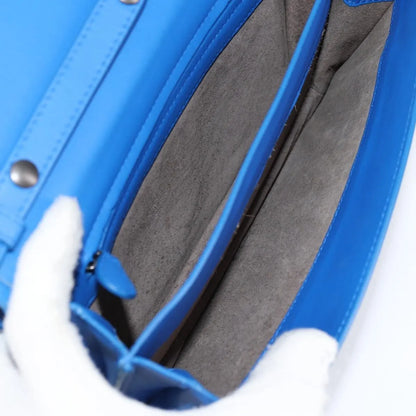 Bottega Veneta Double Compartment Flap Intrecciato Nappa, Blue, Leather, Shoulder Bag
