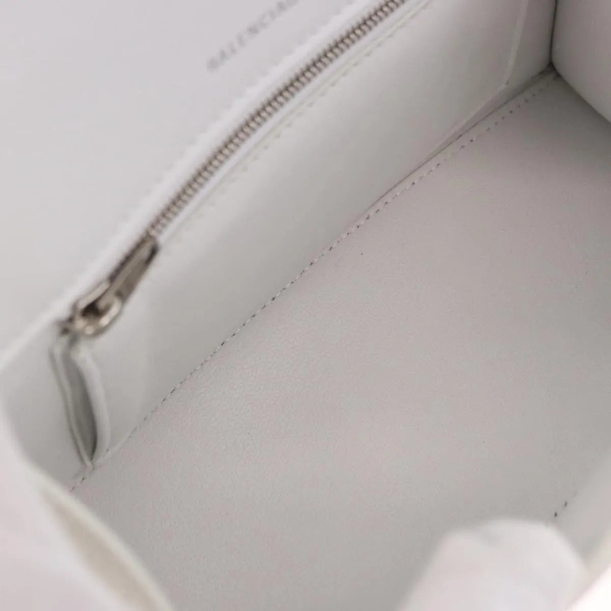 Balenciaga Hourglass Top Handle Leather, White, Leather, Handbag