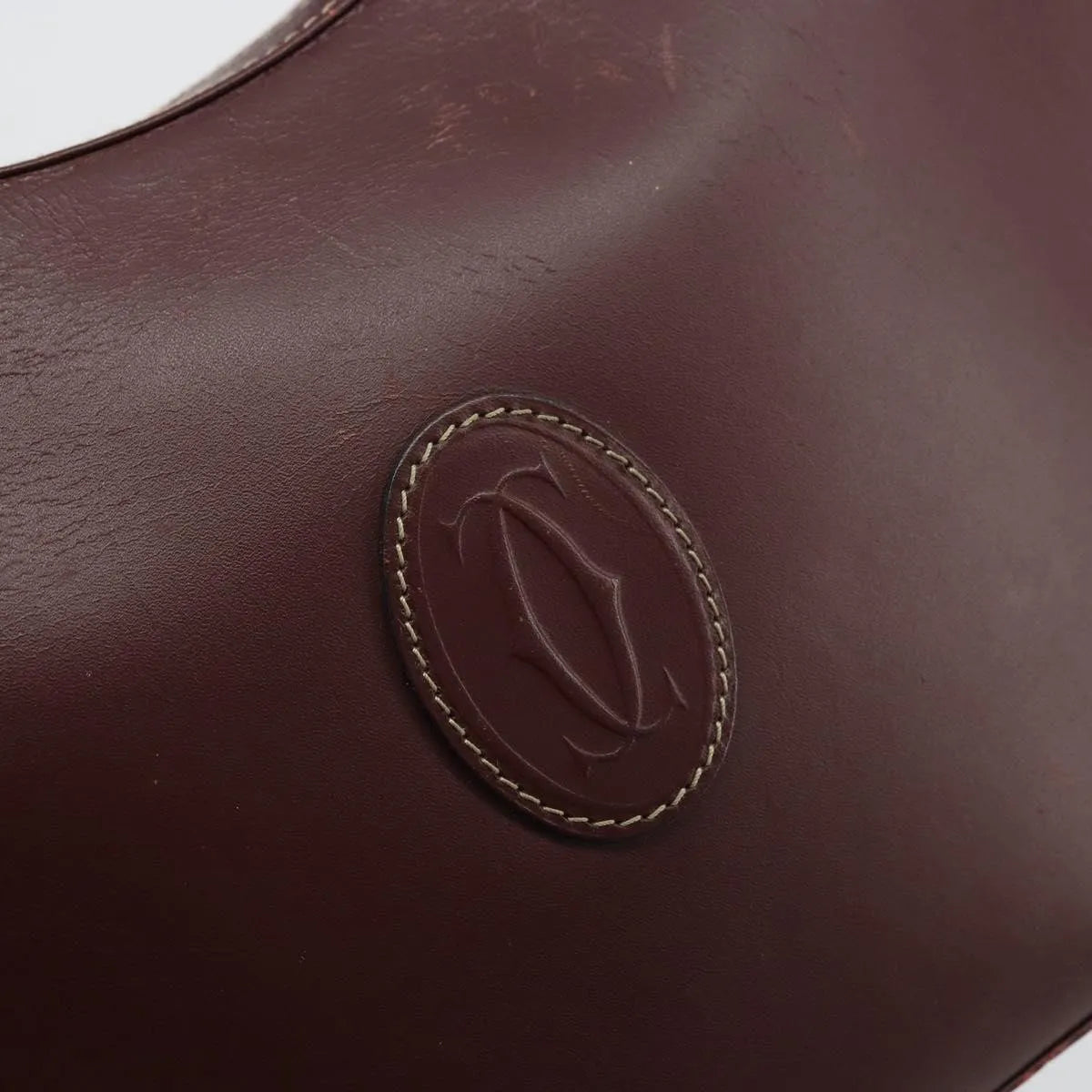 cartier Vintage must de Cartier Leather, Burgundy, Leather, Shoulder Bag