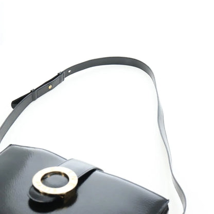 Celine Vintage logo ring shoulder bag Patent Leather, Green, Patent Leather, Shoulder Bag