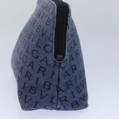 Bvlgari Pouch Canvas, Blue, Canvas, Clutch