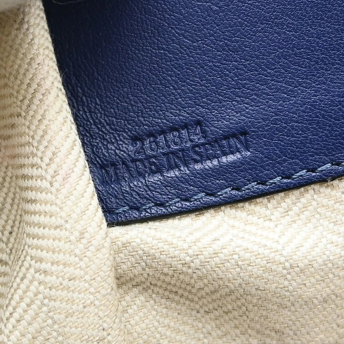 Loewe Hammock Leather, Blue, Leather, Handbag