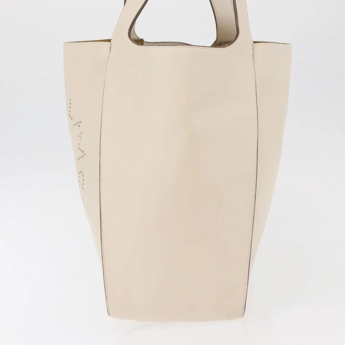 Stella McCartney Alter Tote Perforated Faux Leather, White, Synthetic, Tote Bag