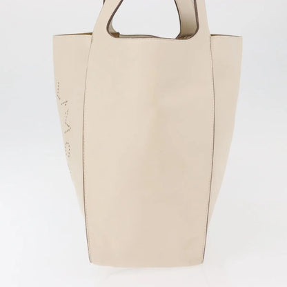 Stella McCartney Alter Tote Perforated Faux Leather, White, Synthetic, Tote Bag