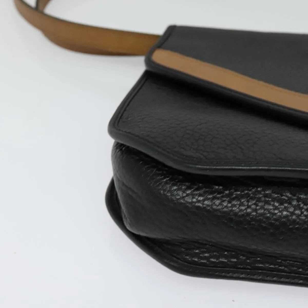 Christian Dior Vintage CD Flap Leather, Black, Leather, Shoulder Bag