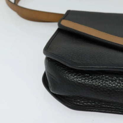 Christian Dior Vintage CD Flap Leather, Black, Leather, Shoulder Bag