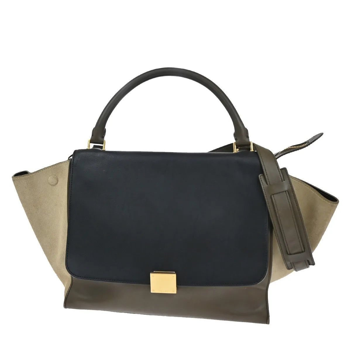 Celine Trapeze Leather with Suede, Multicolour, Leather, Handbag
