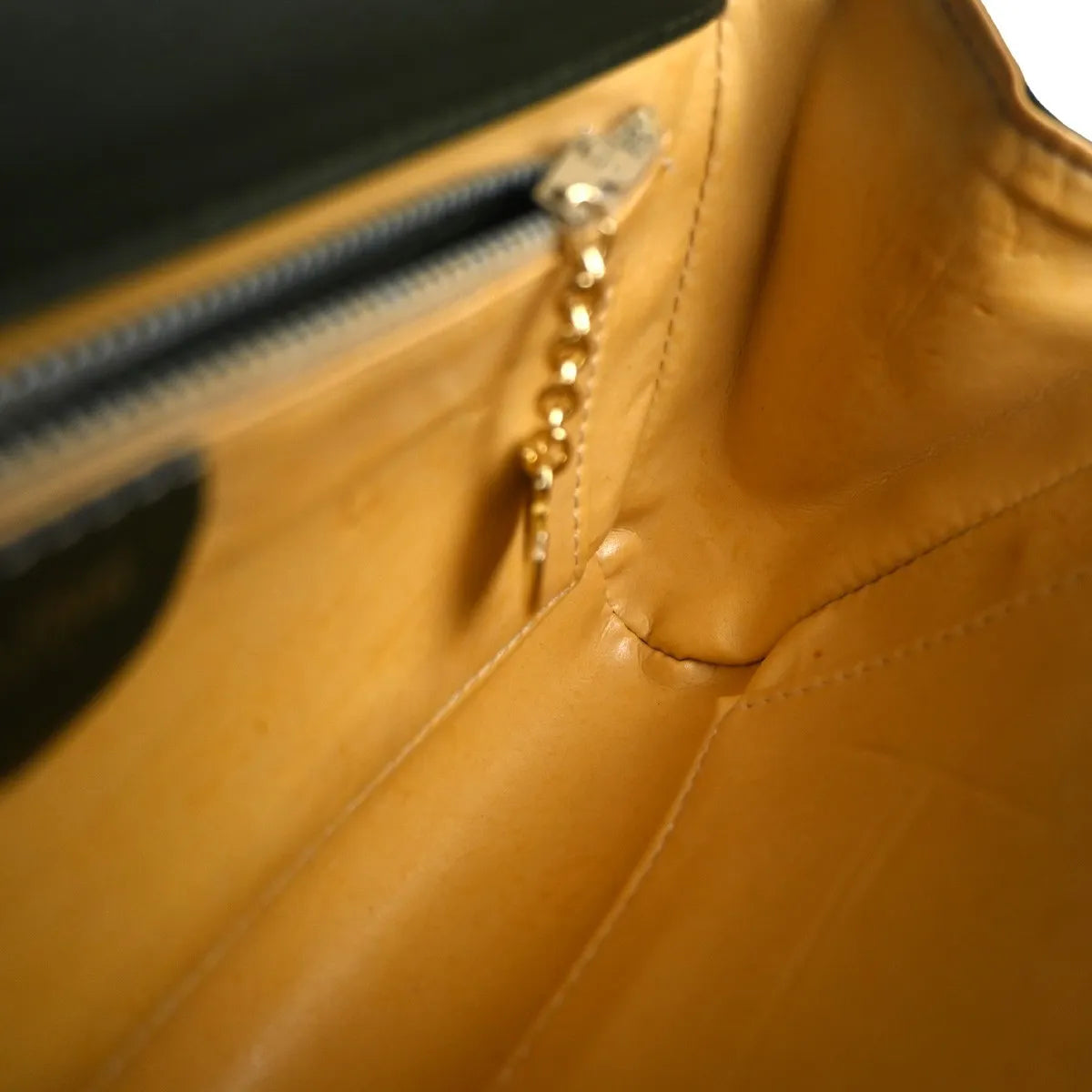 Celine Vintage Leather, Green, Leather, Shoulder Bag